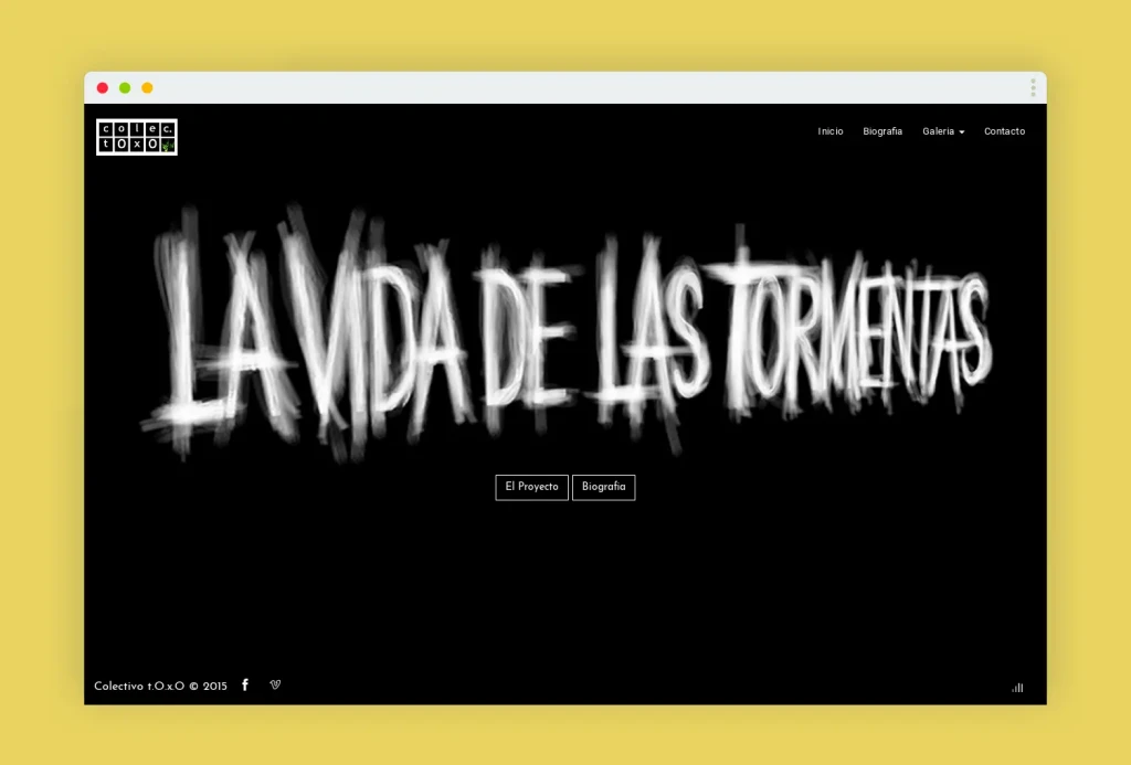 Página con texto Colectivo Toxo